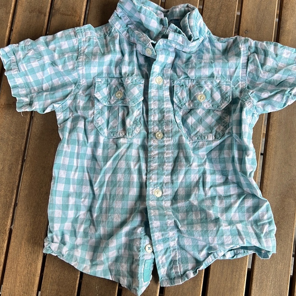 18-24 month Blue Checkered Gymboree Top